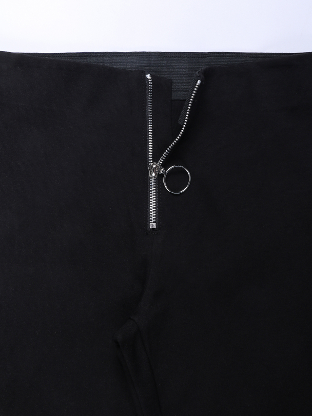 GILIPUR Calça preta skinny stretch com zíper de cintura alta CY052