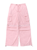 GILIPUR Calça cargo feminina com zíper rosa com detalhes em geral MH602